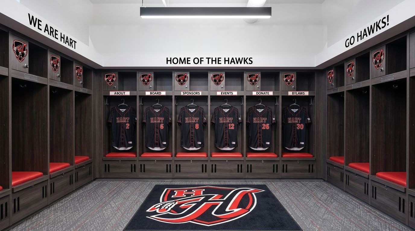 Hart Hawks baseball locker room